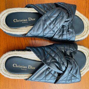 Dior black leather espadrilles, size 40